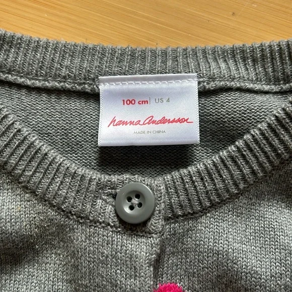 Hanna Anderson Girls Star Cardigan 4T - Picture 3 of 4